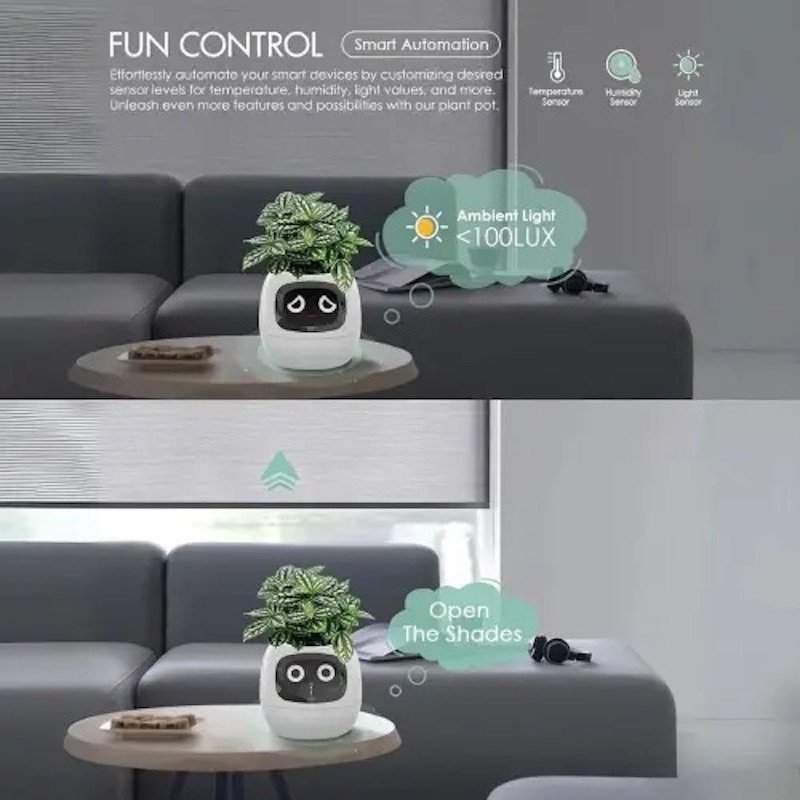 Інтерактивний розумний горщик для рослин Ivy Smart Planter Tuya AI, White (ISPTAW) 9