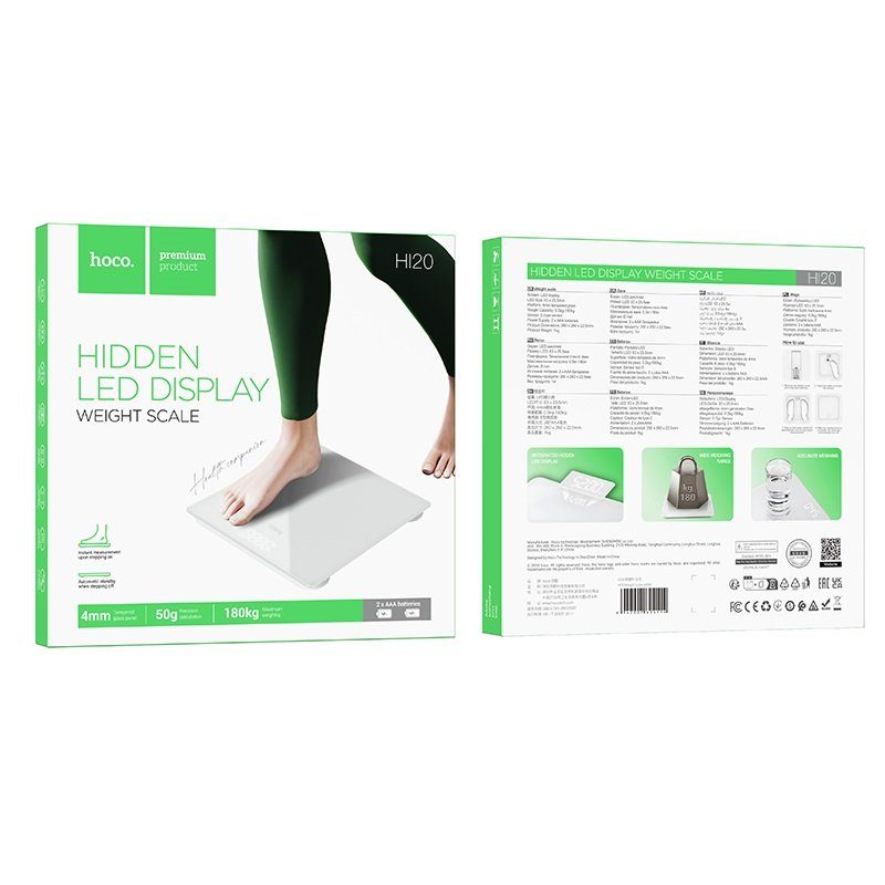 Ваги підлогові HOCO HI20 Weight scale White (6942007624114) 2