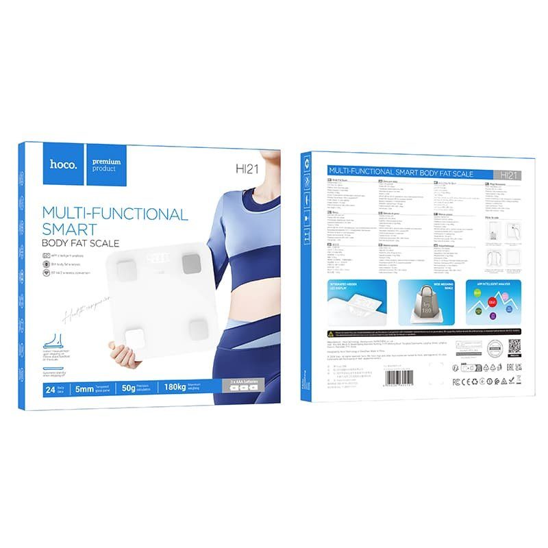 Ваги підлогові HOCO HI21 Smart body fat scale White (6942007624121) 2