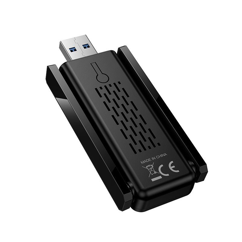 Антена Wi-Fi HOCO HI34 WiFi6 USB external dual antenna wireless network card Black (6942007659680) 7