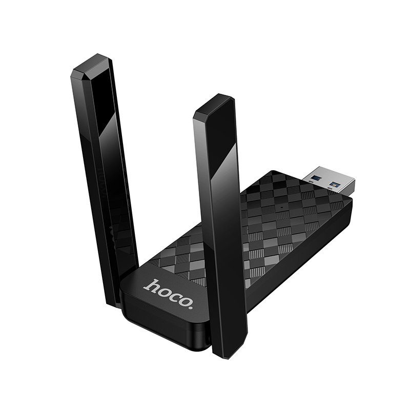 Антена Wi-Fi HOCO HI34 WiFi6 USB external dual antenna wireless network card Black (6942007659680) 6