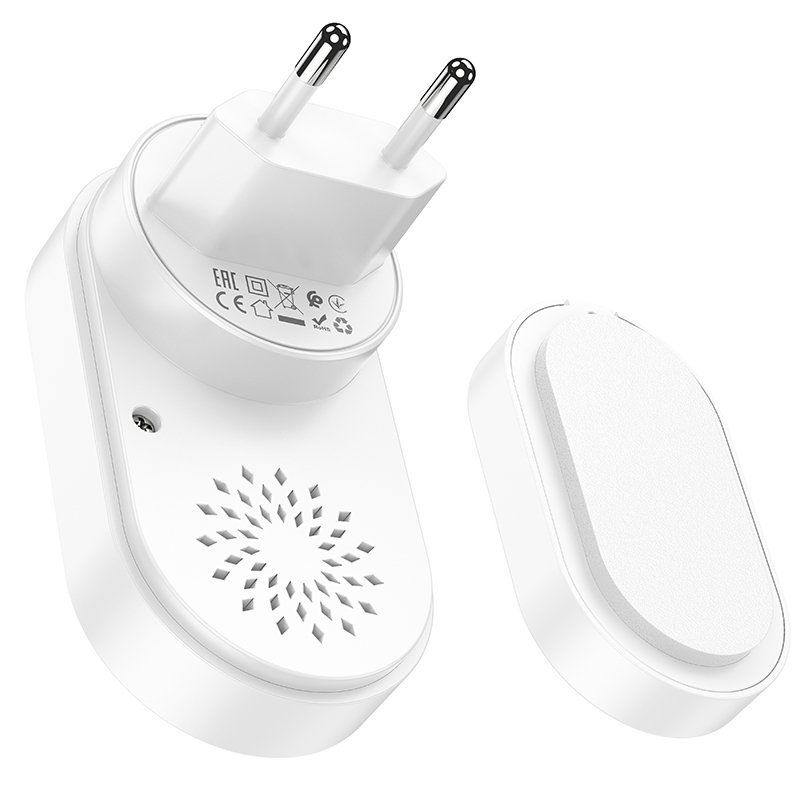 Дзвінок HOCO HI25 210 mAh wireless doorbell (EU) White (6942007662307) 6