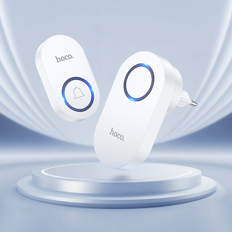 Дзвінок HOCO HI25 210 mAh wireless doorbell (EU) White (6942007662307) 9