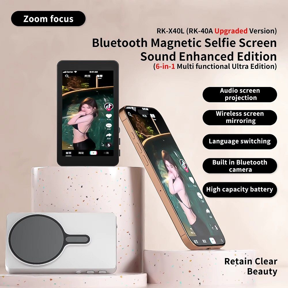 Додатковий екран Magnetic selfie screen RK-X40L камери смартфона Black (RK-X40L-B) 3