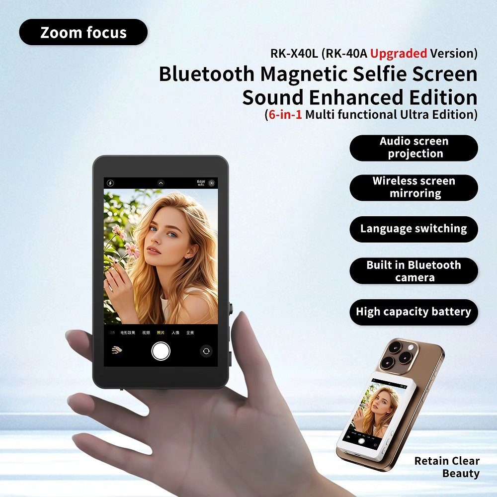 Додатковий екран Magnetic selfie screen RK-X40L камери смартфона Black (RK-X40L-B) 4