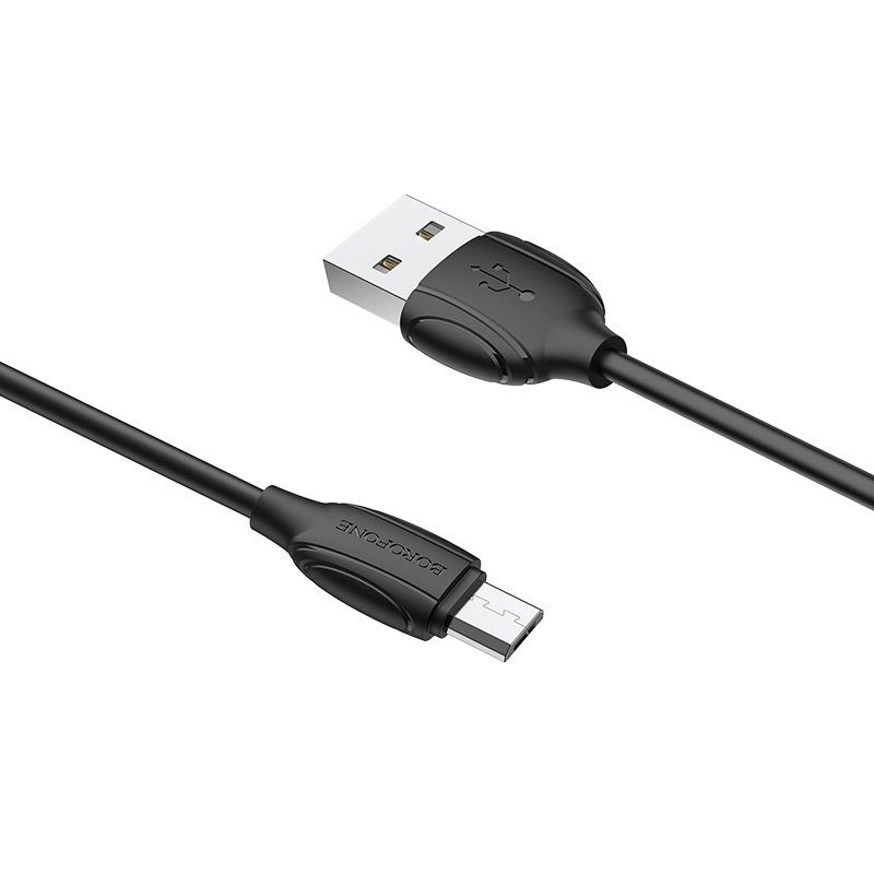 Кабель BOROFONE BX19 USB to Micro 2.4A, 1m, PVC, TPE connectors, Black (6931474701770)