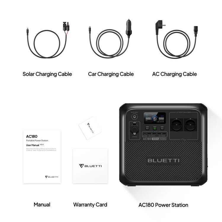 Портативна зарядна станція Bluetti AC180 (P-AC180-EU-GY-BL-010) 5