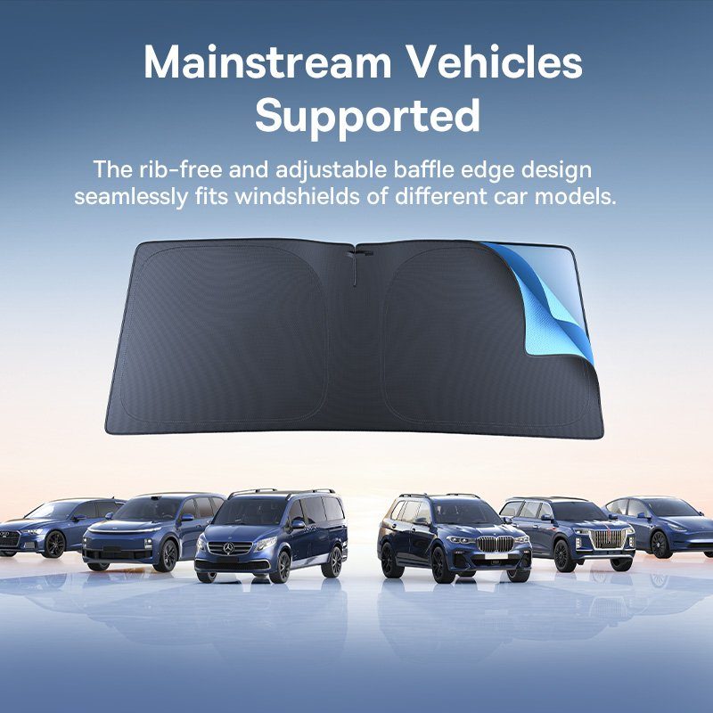 Автомобільна сонцезахисна шторка Baseus GoTrip DT1 Single Car Windshield Sunshade Cluster Black (C0118200) 7