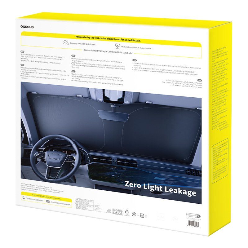 Автомобільна сонцезахисна шторка Baseus GoTrip DT1 Single Car Windshield Sunshade Cluster Black (C0118200) 3