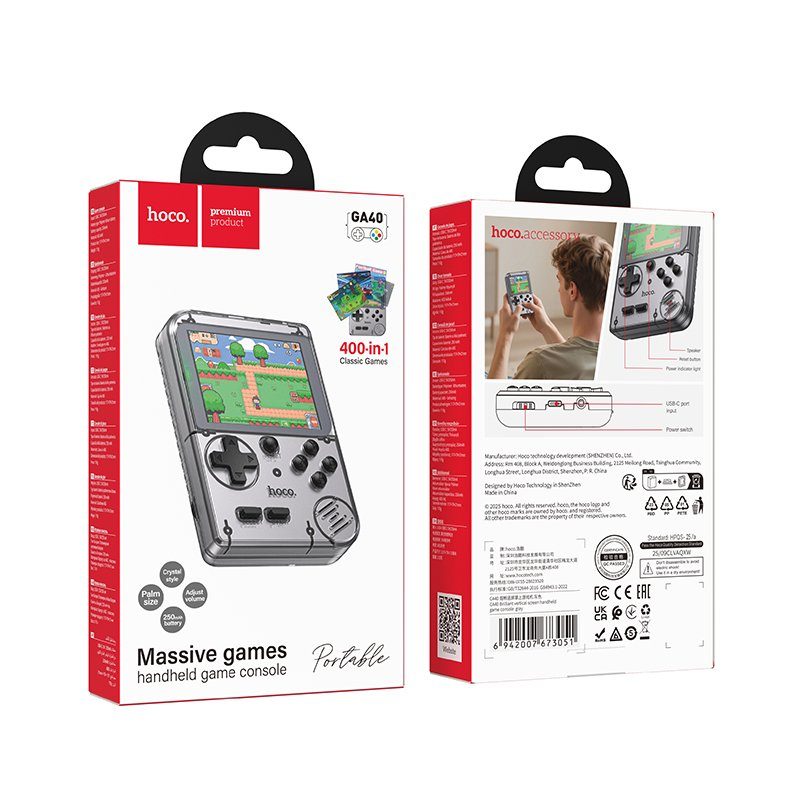 Портативна ігрова консоль HOCO GA40 250 mAh Brilliant vertical screen handheld game console Gray (6942007673051) 2
