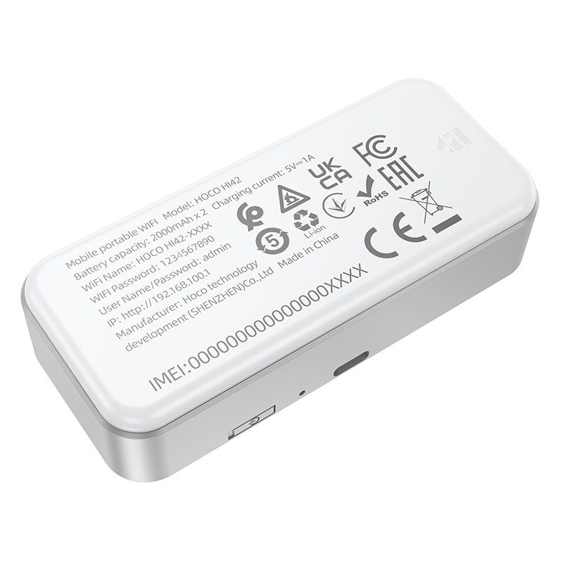 Мобільний роутер HOCO HI42 Mobile portable WiFi(Europe Asia and Africa) White (6942007666855) 6