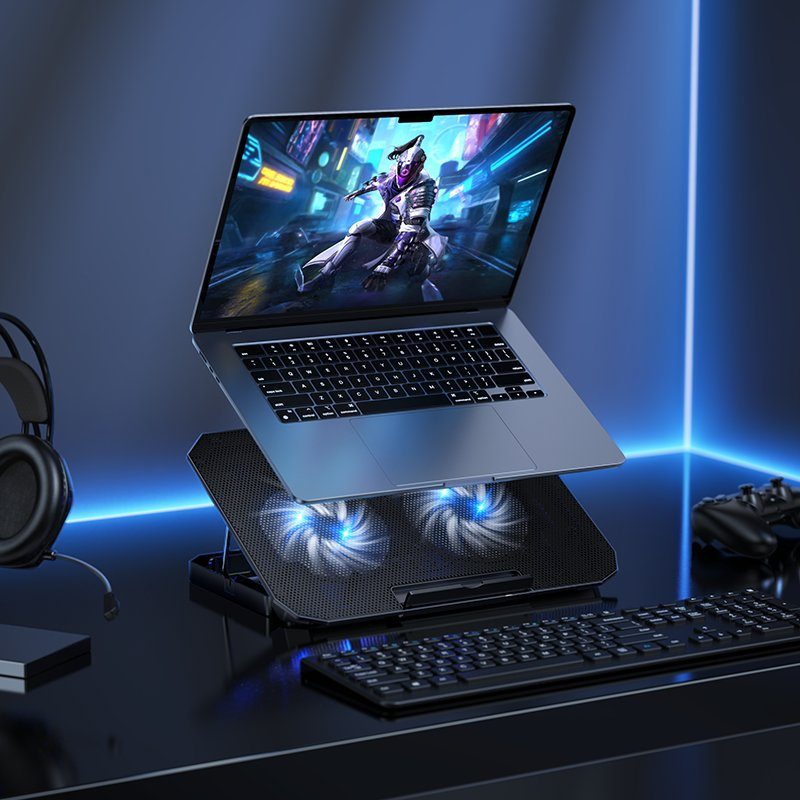 Підставка для ноутбука HOCO GA4 Jade laptop cooling stand Black (6942007666626) 8