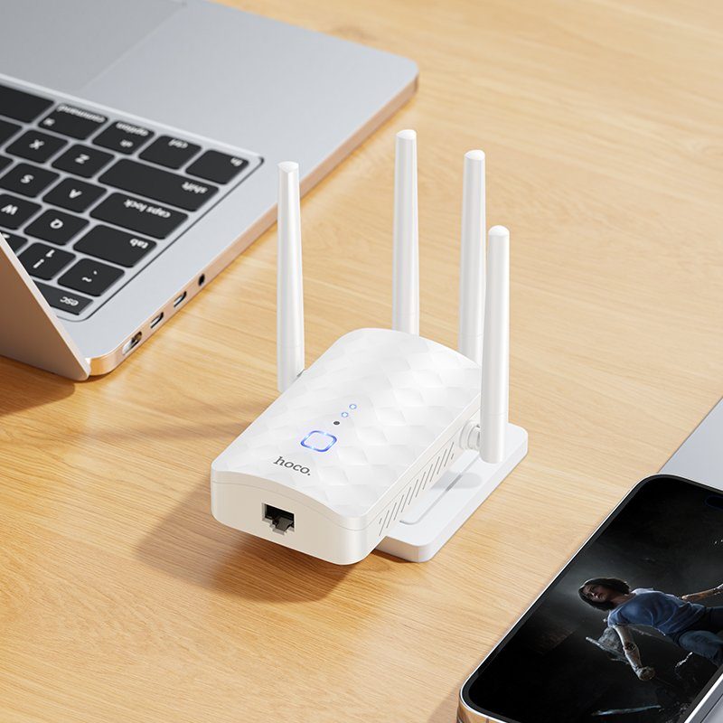 Ретранслятор Wi-Fi HOCO HI35 WiFi4 repeater White (6942007662918) 9