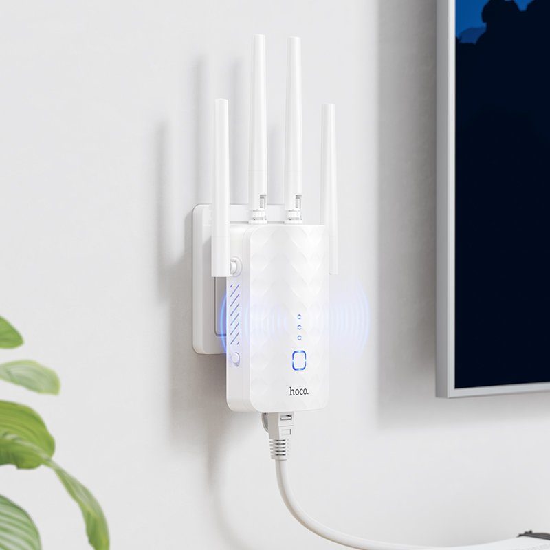 Ретранслятор Wi-Fi HOCO HI35 WiFi4 repeater White (6942007662918) 8