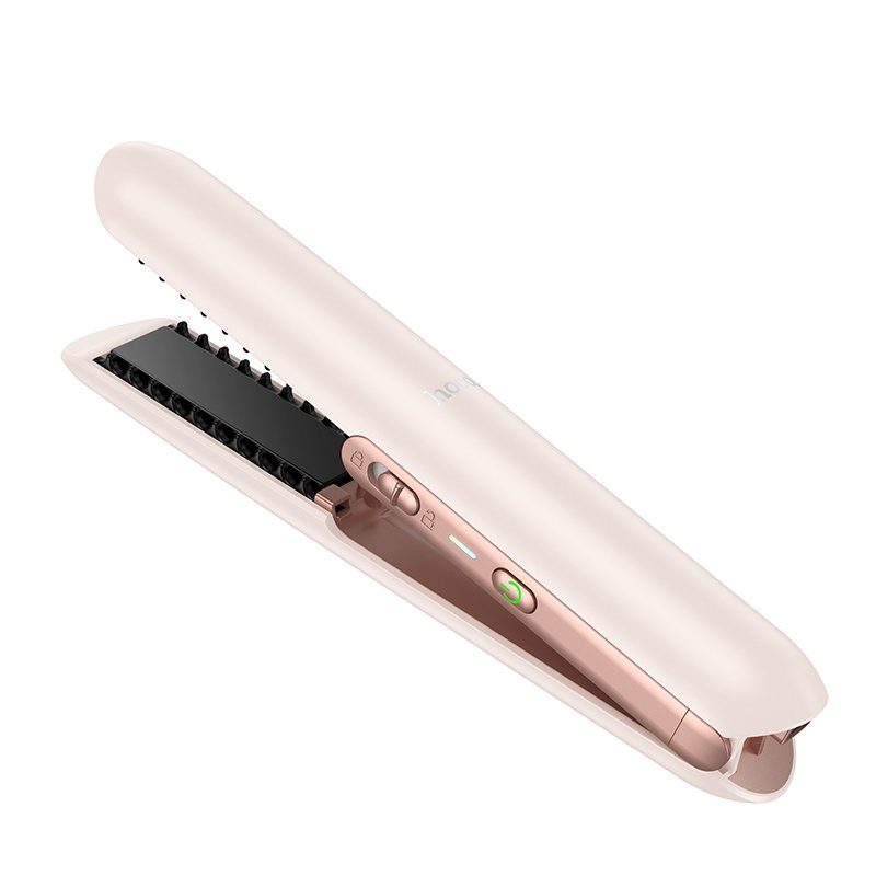 Вирівнювач для волосся з цифровим дисплеєм HOCO HP46 Explicit electric hair straightener pink (6942007666886)