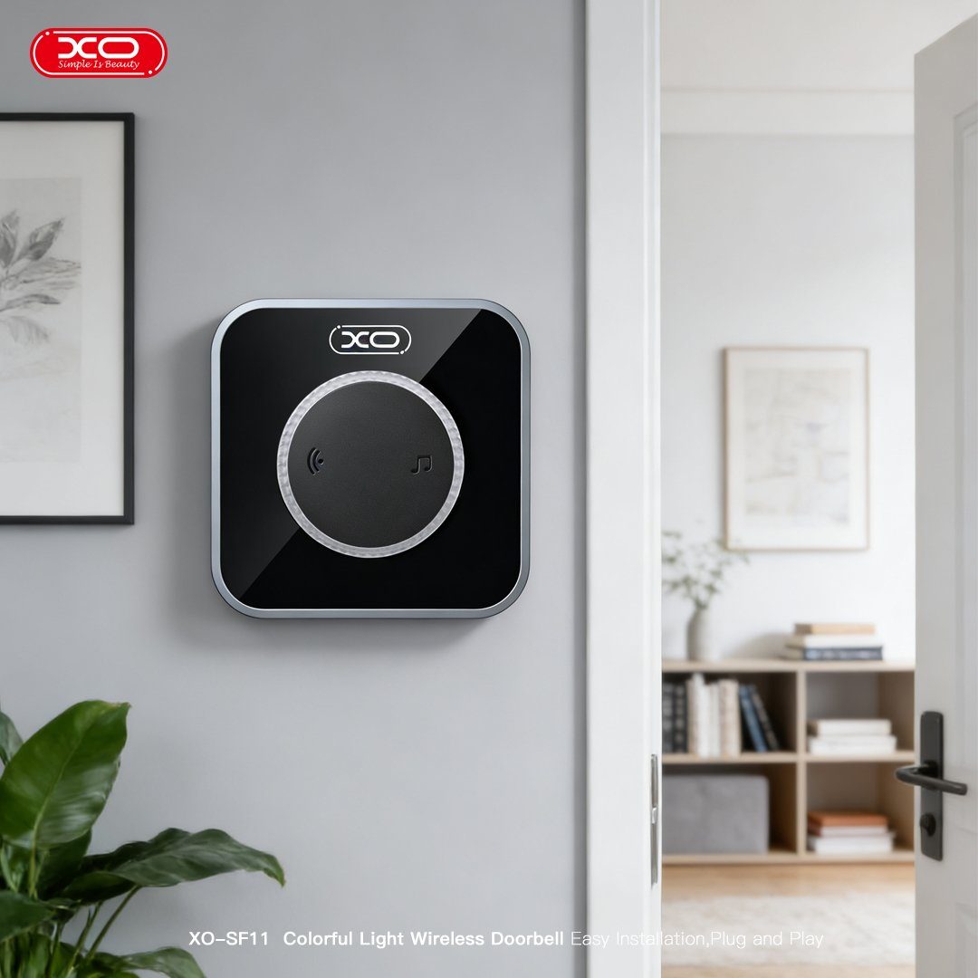 Розумний дзвінок ХО SF11 EU Standard Multicolour Flashing Wireless Doorbell One-to-One System (Transmitter + Chime) Black (6975837589575) 9