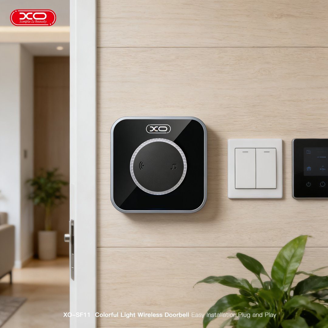 Розумний дзвінок ХО SF11 EU Standard Multicolour Flashing Wireless Doorbell One-to-One System (Transmitter + Chime) Black (6975837589575) 10