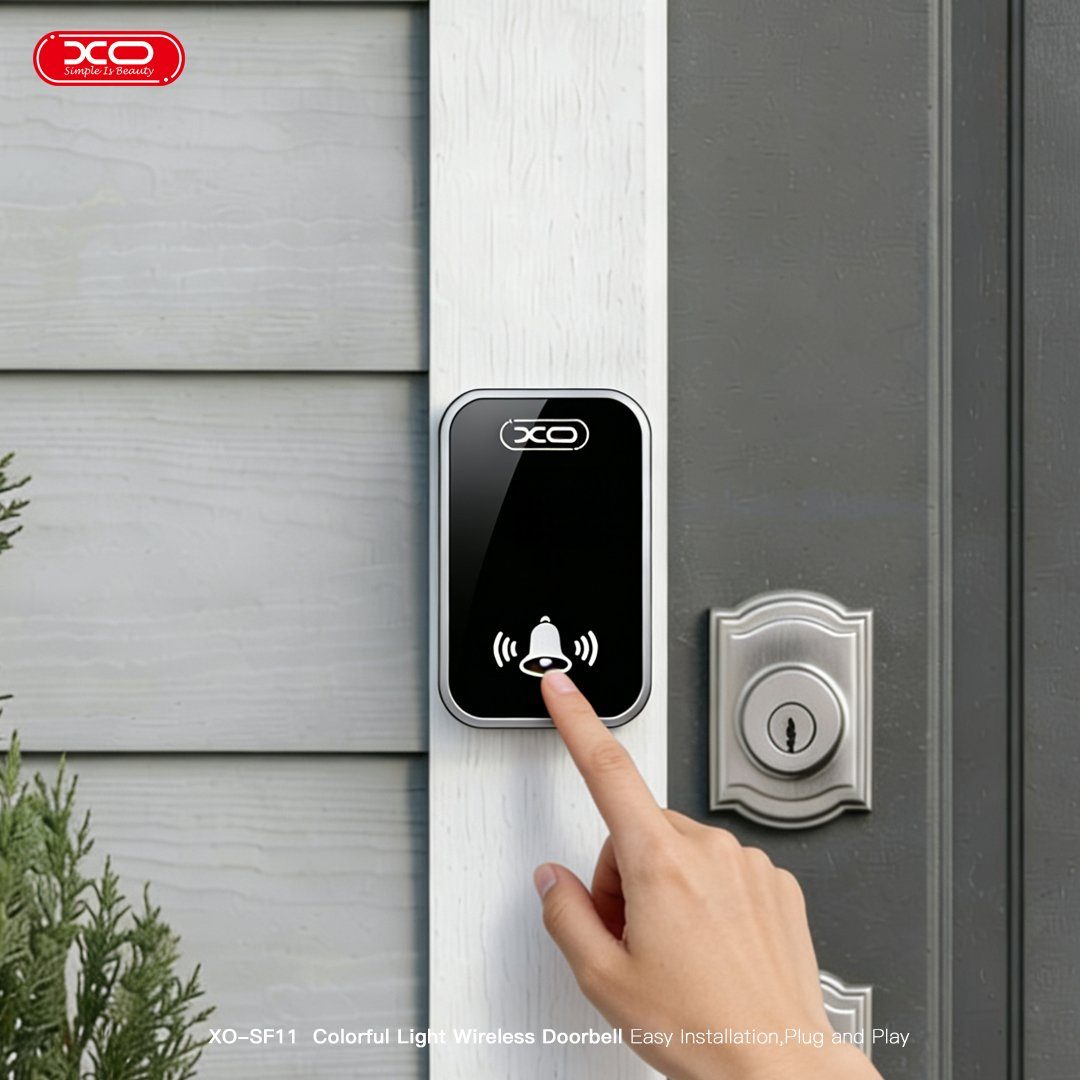 Розумний дзвінок ХО SF11 EU Standard Multicolour Flashing Wireless Doorbell One-to-One System (Transmitter + Chime) Black (6975837589575) 11