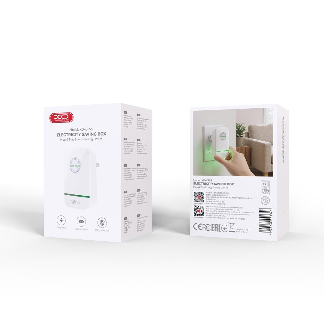 Енергозберігаючий пристрій для «розумного дому» ХО CF55 Smart Home Energy Saver(Single pack)(eu) white (6942742001355) 2