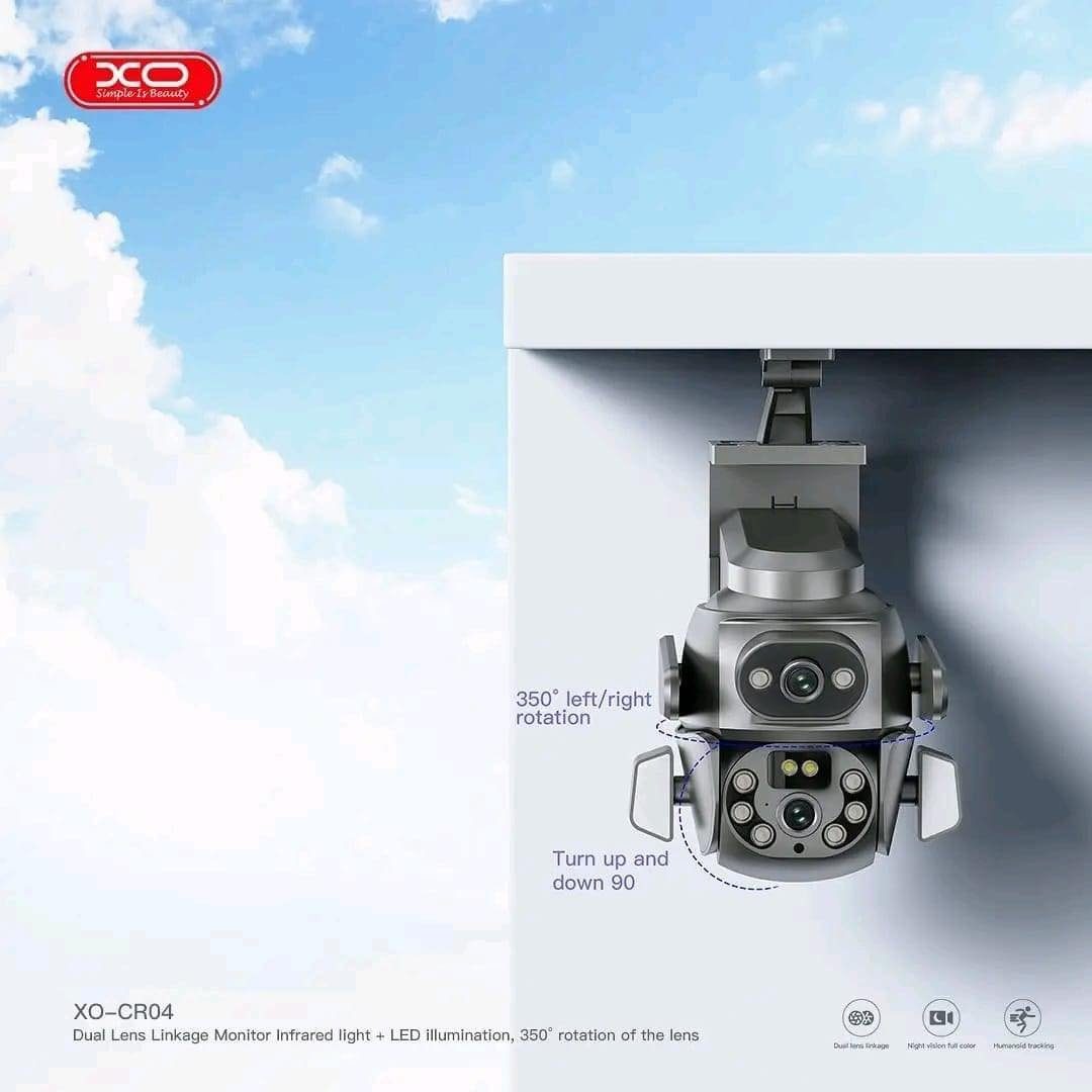 IP-камера відеоспостереження ХО CR04 EU Robot 400W Pixel Dual Screen Outdoor Dome Camera (2.4G Wireless WiFi) Black (6920680856473) 5