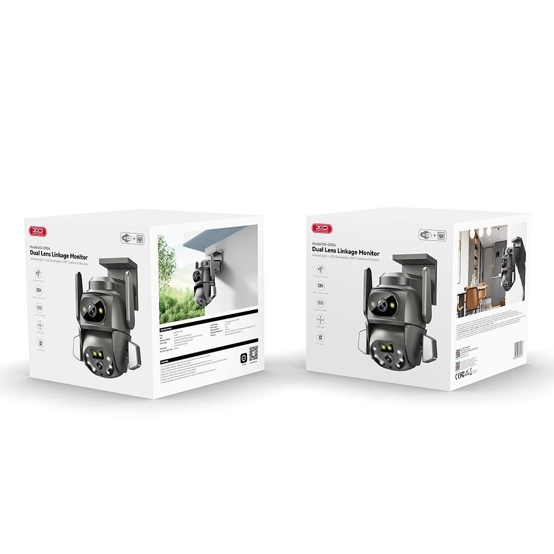 IP-камера відеоспостереження ХО CR04 EU Robot 400W Pixel Dual Screen Outdoor Dome Camera (2.4G Wireless WiFi) Black (6920680856473) 2