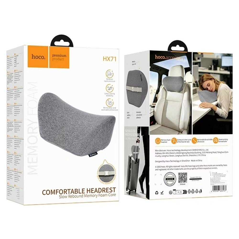 Подушка на підголівник HOCO HX71 comfortable memory foam headrest Space Gray (6942007686167) 2