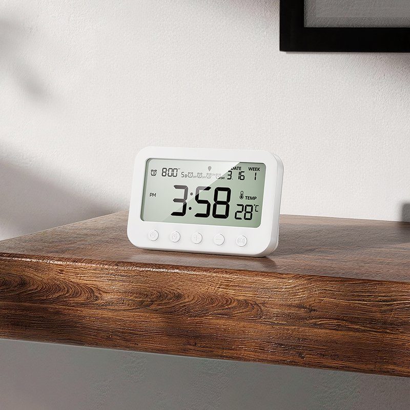 Термогігрометр HOCO HX44 Indoor digital alarm clock with thermometer White (6942007681421) 7