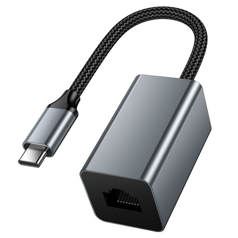 Мережевий адаптер-перехідник HOCO UA48 Type-C 100Mbps network converter Metal Gray (6942007683951) 3