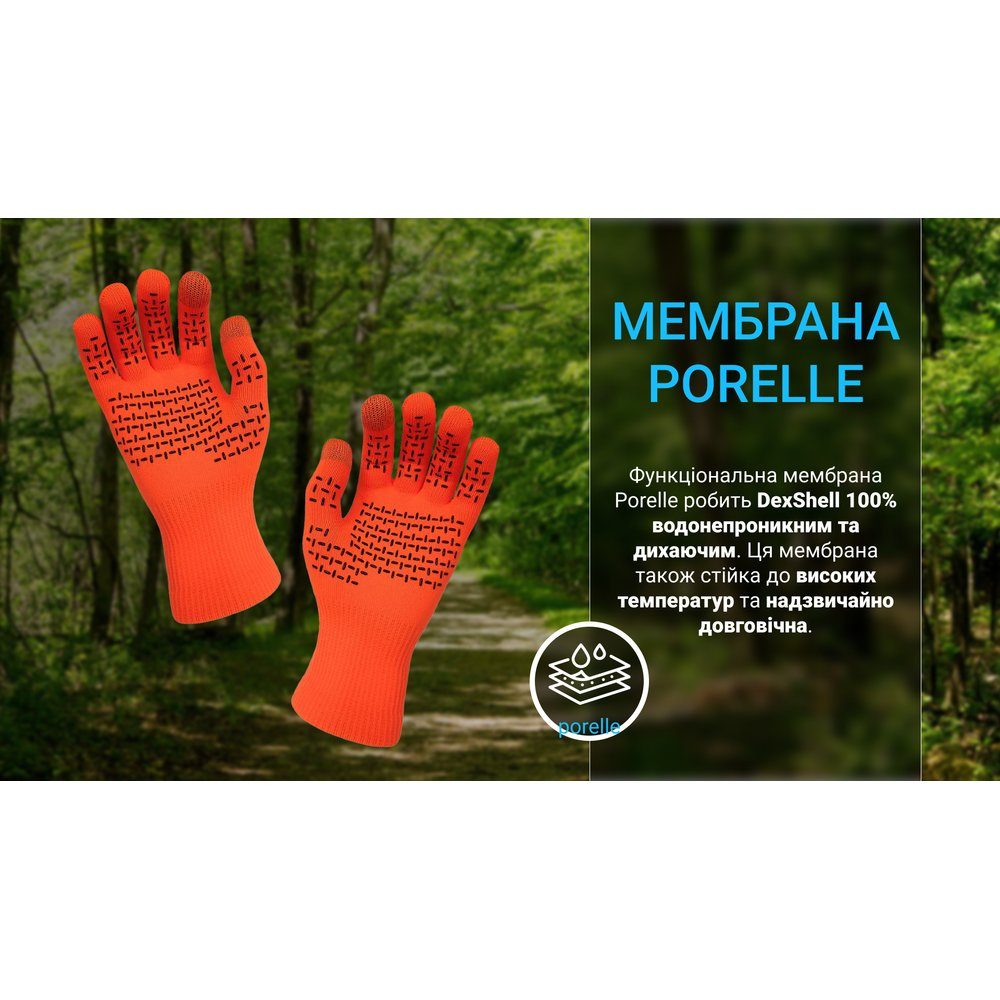 Рукавички водонепроникні Dexshell ThermFit Gloves, p-p S, помаранчеві 3