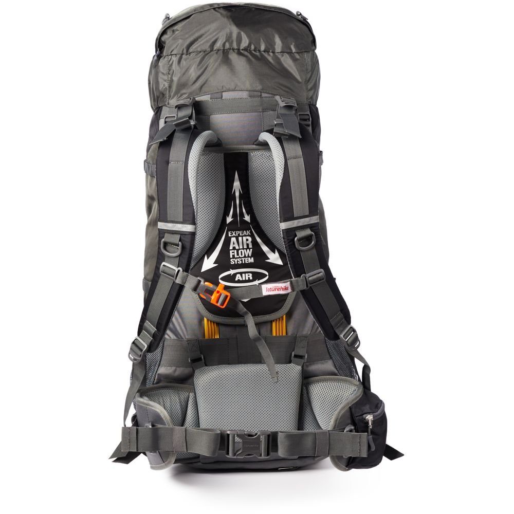 Рюкзак туристичний Naturehike NH70B070-B, 70 л + 5 л, чорно-сірий 4