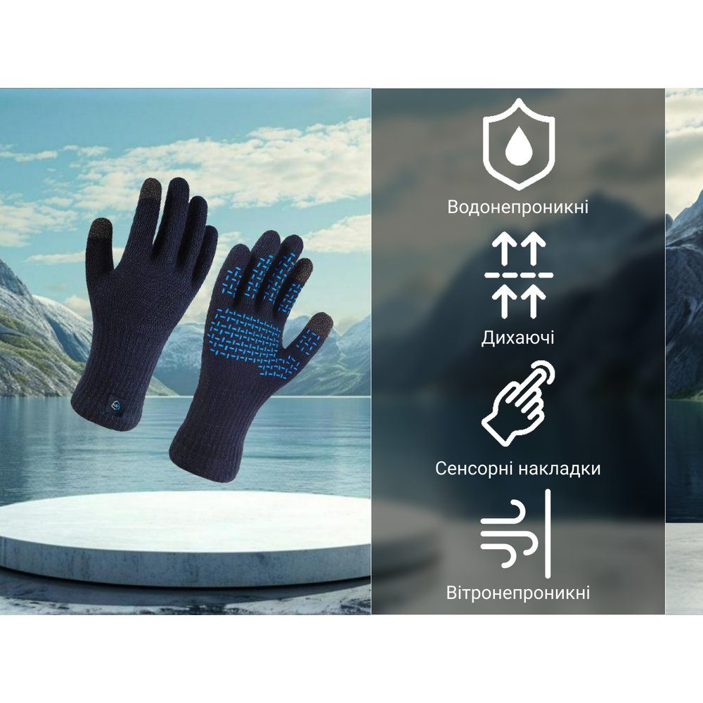 Рукавички водонепроникні Dexshell ThermFit 3.0 Gloves, темно-блакитні, розмір L 4