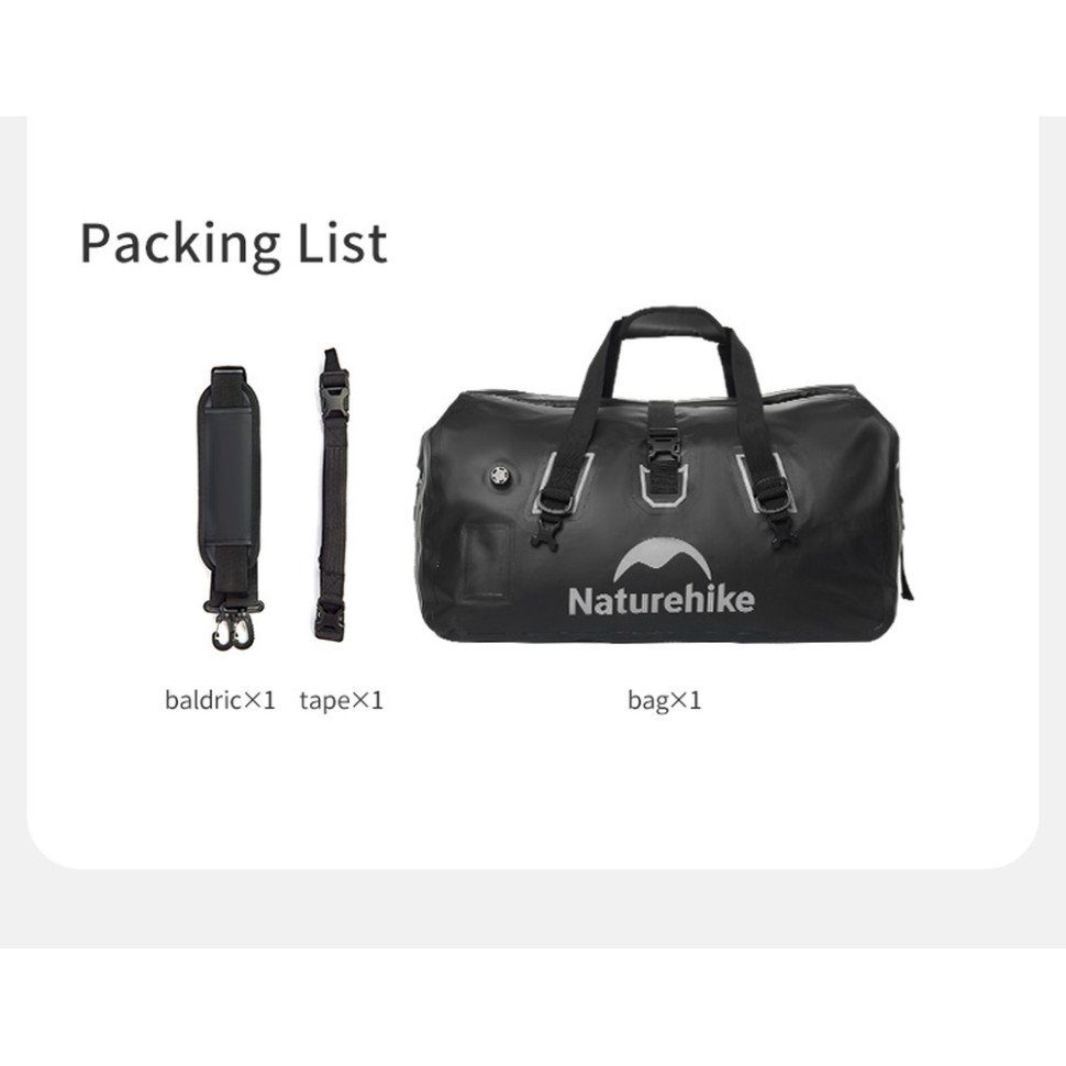 Водонепроникна дорожня сумка Naturehike CNK2450XB015, 60 л, чорна 2