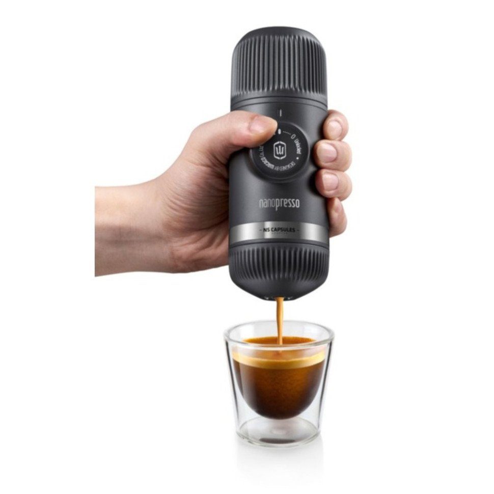 Портативна еспресо-кавоварка Wacaco Nanopresso сіра, механічна, для меленої кави 2
