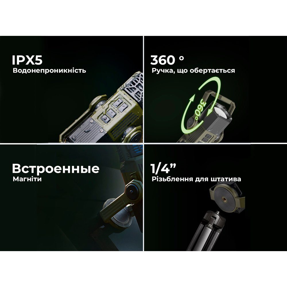 Фумігатор-ліхтар-powerbank кемпінговий Flextail Evo Repel, зелений 11