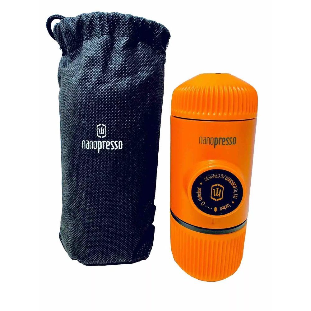 Портативна еспресо-кавоварка Wacaco Nanopresso помаранчева, механічна, для меленої кави 3