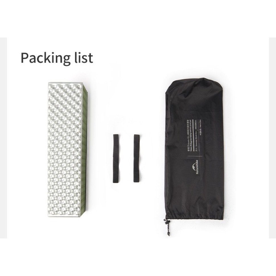 Килимок туристичний складаний двомісний IXPE Naturehike CNK2450WS044 з алюмінієвою плівкою, 200x120x1.8 см, оливковий 3