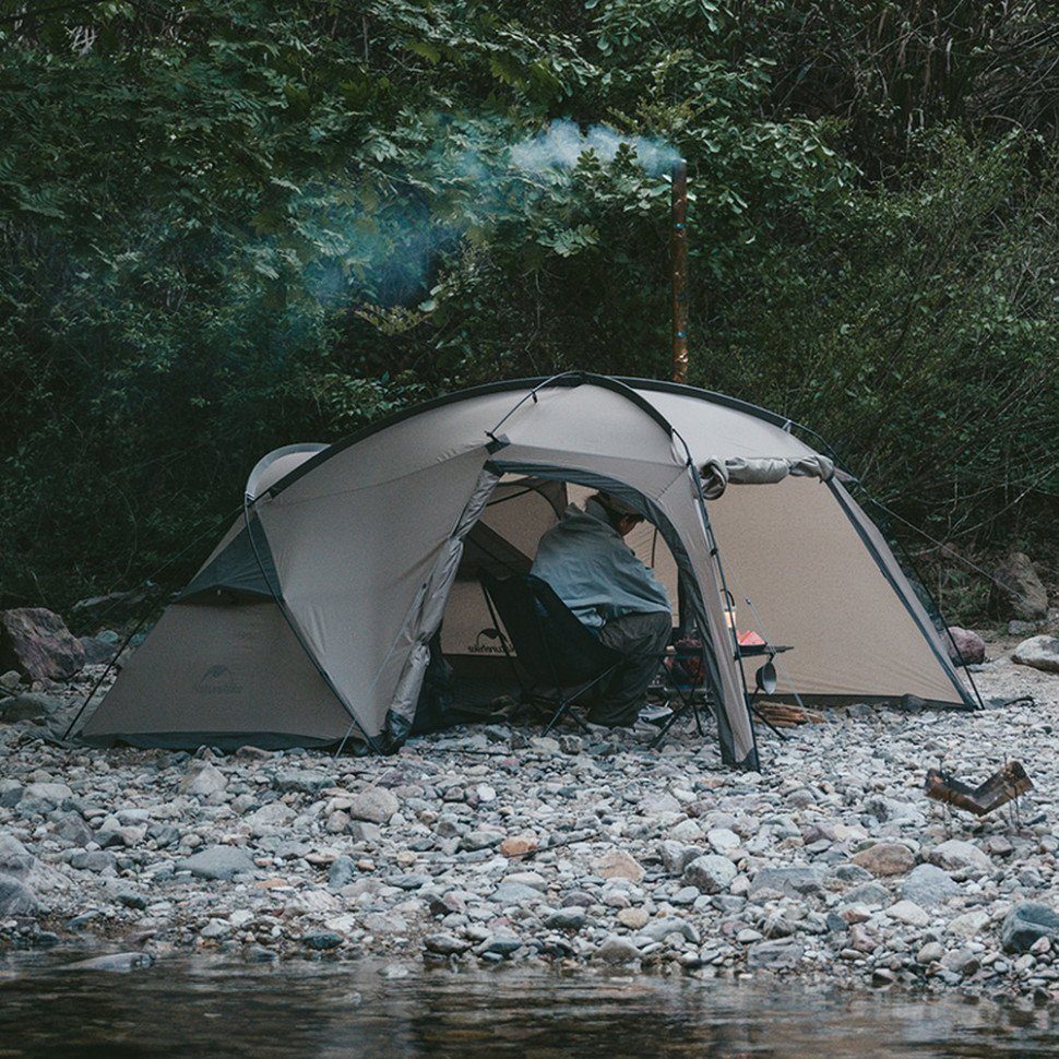 Намет двомісний з великим тамбуром та навісом Naturehike Shandi CNK2300ZP017, сірий 7