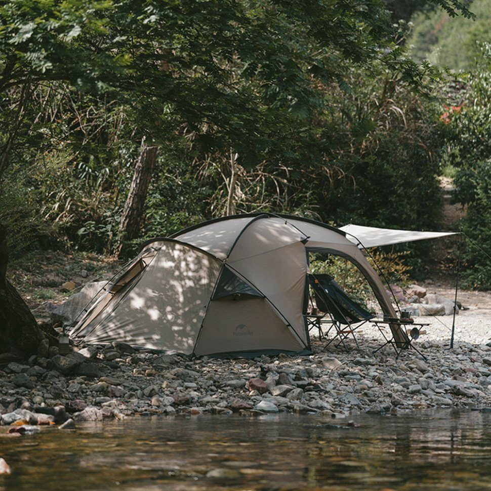Намет двомісний з великим тамбуром та навісом Naturehike Shandi CNK2300ZP017, сірий 2