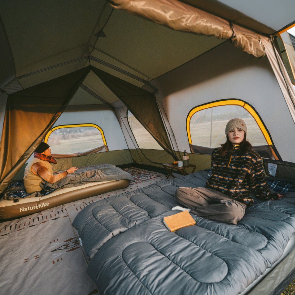 Намет восьмимісний Naturehike Cape 13.1 CNK2450WS050 з швидким розкриттям, сіро-коричневий 11