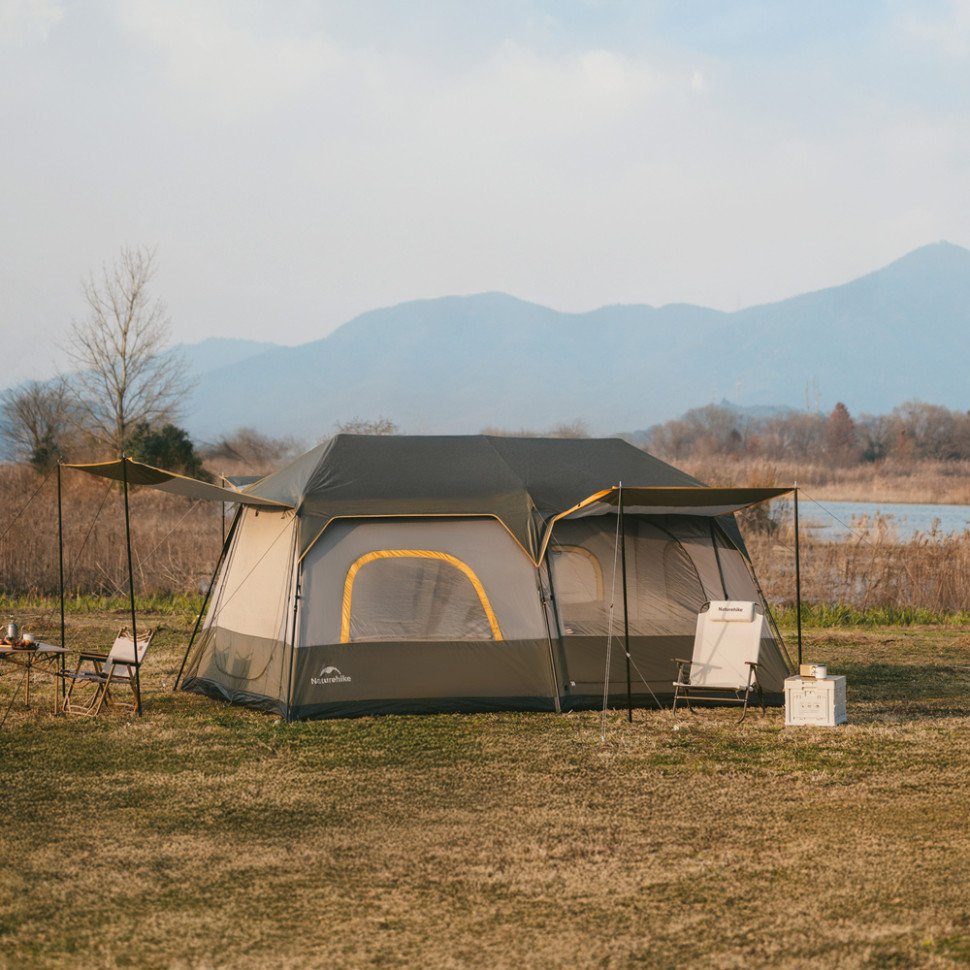 Намет восьмимісний Naturehike Cape 13.1 CNK2450WS050 з швидким розкриттям, сіро-коричневий 6