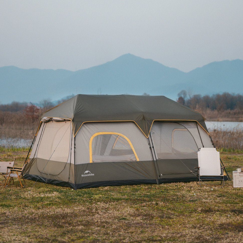 Намет восьмимісний Naturehike Cape 13.1 CNK2450WS050 з швидким розкриттям, сіро-коричневий 8