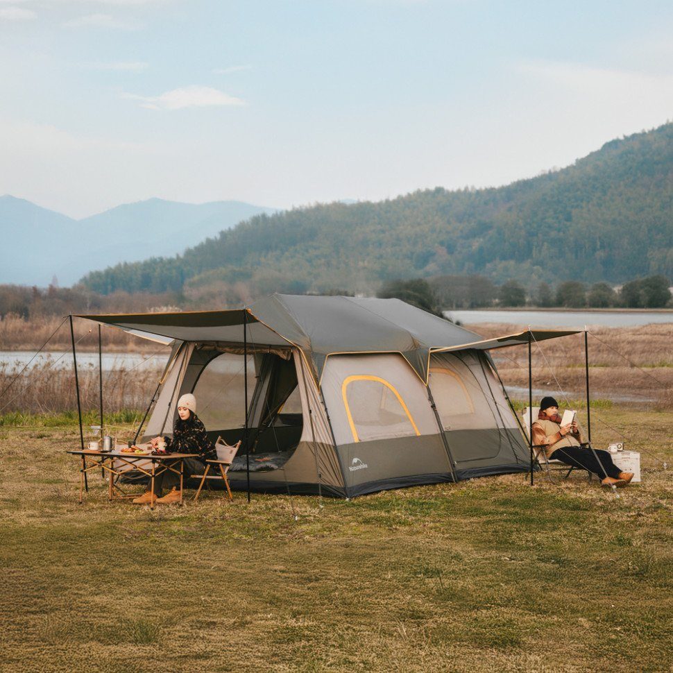 Намет восьмимісний Naturehike Cape 13.1 CNK2450WS050 з швидким розкриттям, сіро-коричневий 5