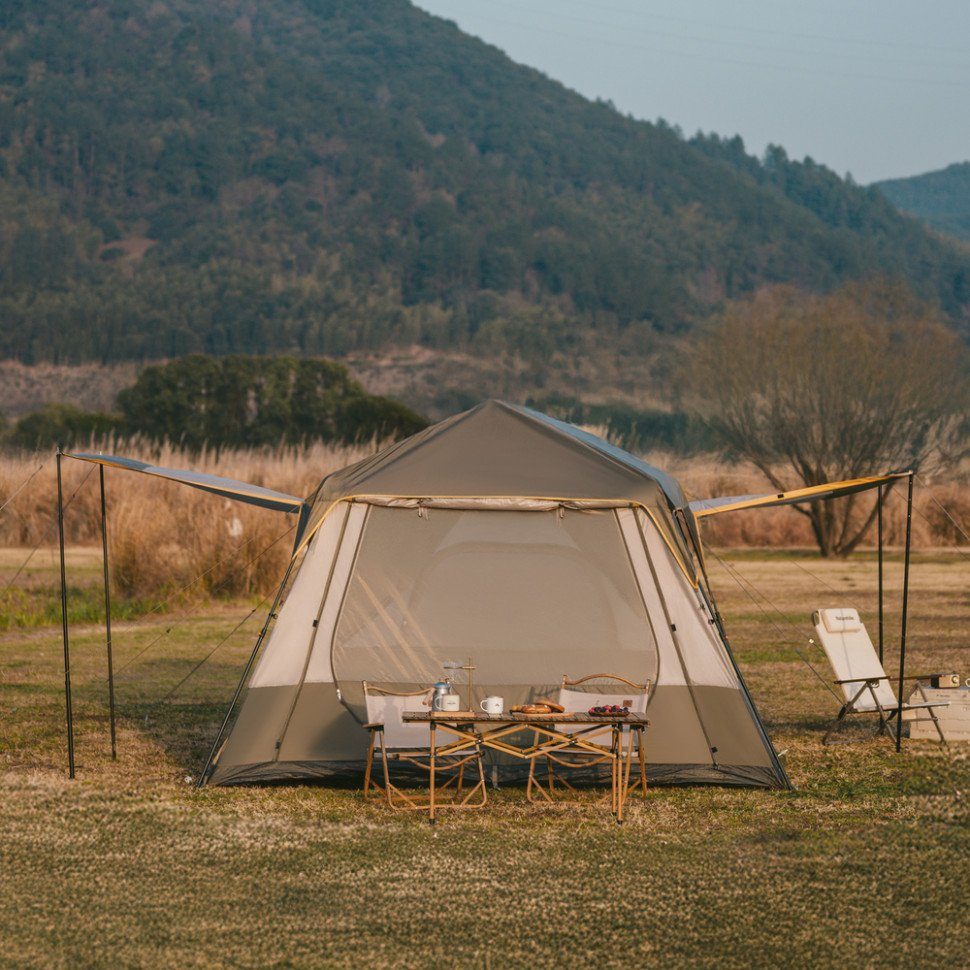 Намет восьмимісний Naturehike Cape 13.1 CNK2450WS050 з швидким розкриттям, сіро-коричневий 7