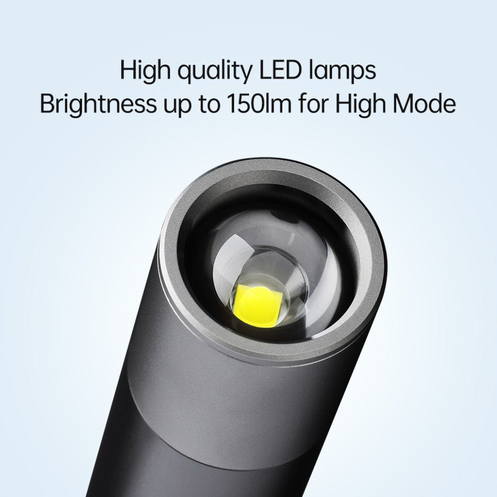 Кишеньковий ручний акумуляторний ліхтар Nextool Zoom Flashlight, 150 лм, алюмінієвий корпус (NE20162, NE20163) 3