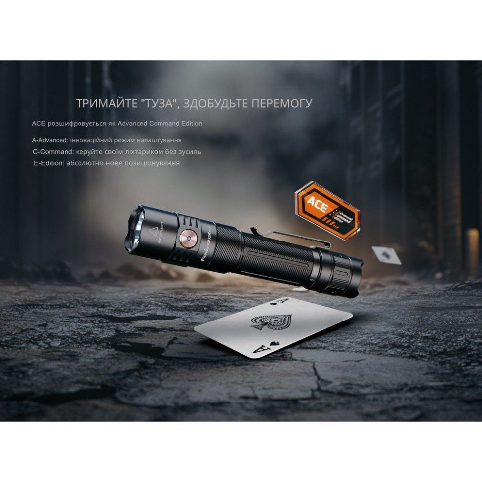 Ліхтар тактичний ручний Fenix PD35R ACE LED 2000 лм + наключний ліхтар CL01 (помаранчевий) | Лімітована серія 12