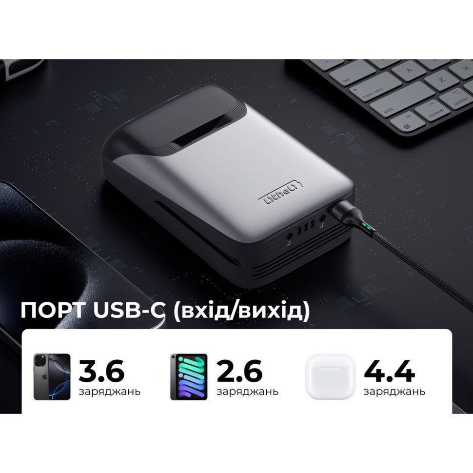 УМБ Litheli Power Bank 20000 mAh, 45 W, 4А, Fast Charge (U20BY04B) 8
