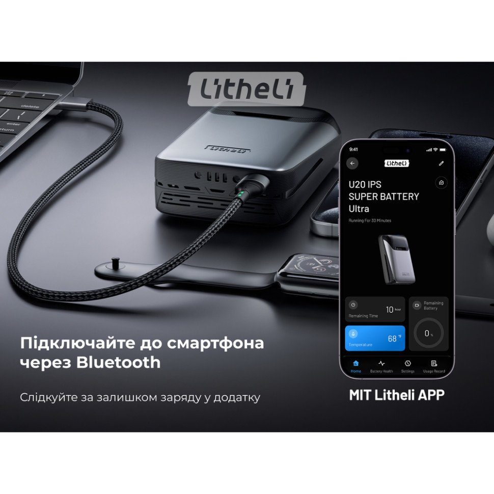 УМБ Litheli Power Bank 20000 mAh, 45 W, 4А, Fast Charge (U20BY04B) 9