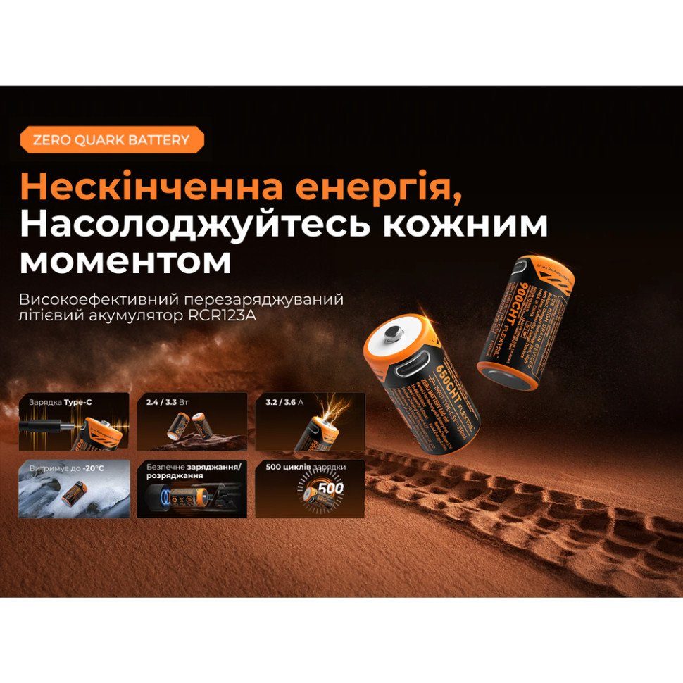 Акумулятор 900mAh Flextail Zero Battery usb type C зарядка 3
