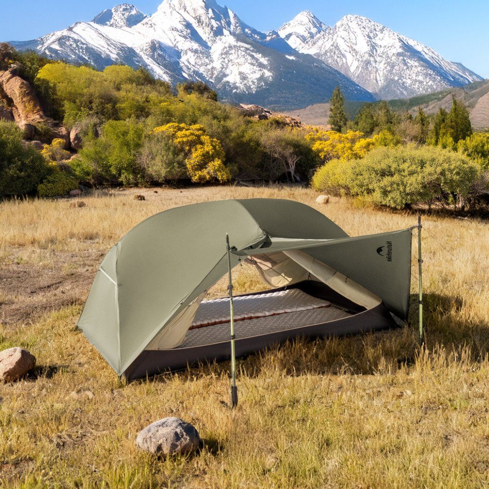 Намет надлегкий двомісний Naturehike Mongar Hiking Tent Pro CNK2550WS037, 20D, зелений 5