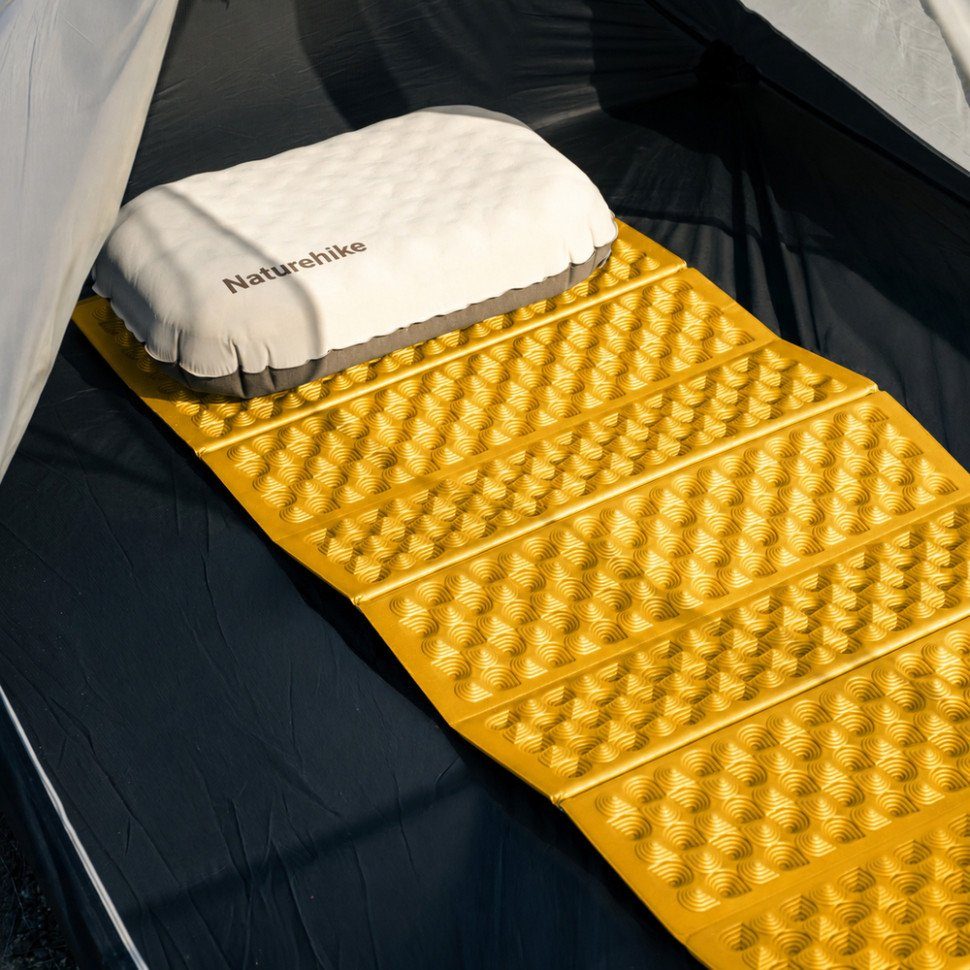 Килимок туристичний складаний одномісний IXPE Naturehike CNK2650WS010 з алюмінієвою плівкою, 200x60x2.3 см, жовтий 3